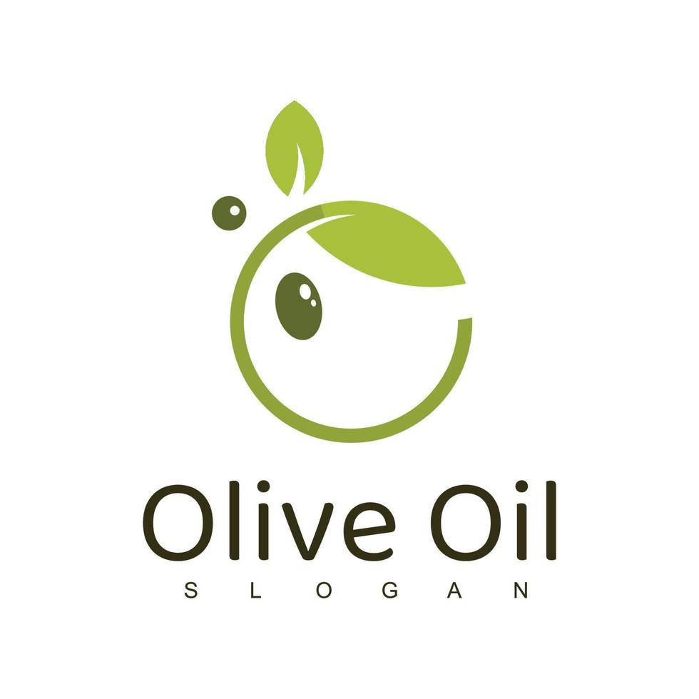 Olivenöl-Logo-Design-Vorlage vektor