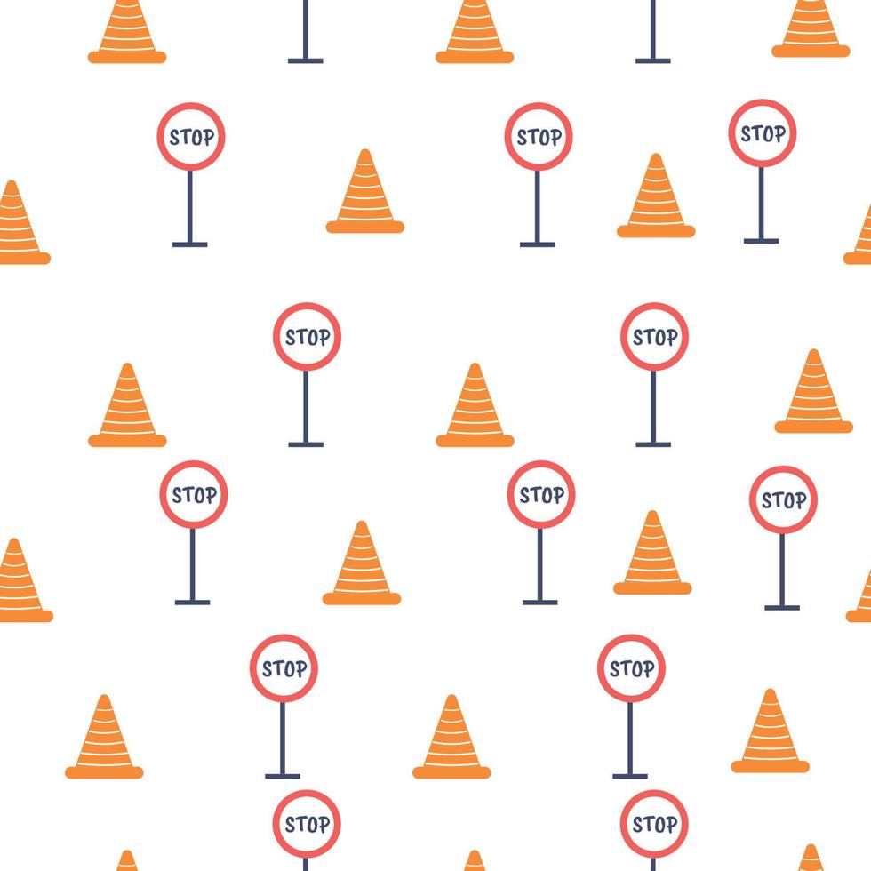 mönster för barn trafik tecken. vektor