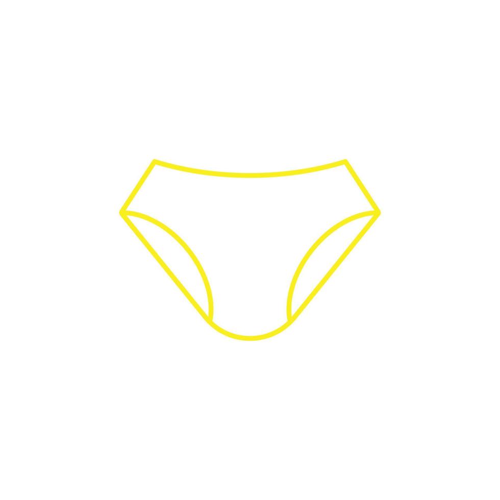 eps10 gelber Vektor Mann oder Frau Unterwäsche Linie Kunstsymbol isoliert auf weißem Hintergrund. Unterwäsche-Hose-Höschen-Symbol in einem einfachen, flachen, trendigen, modernen Stil für Ihr Website-Design, Logo und mobile App
