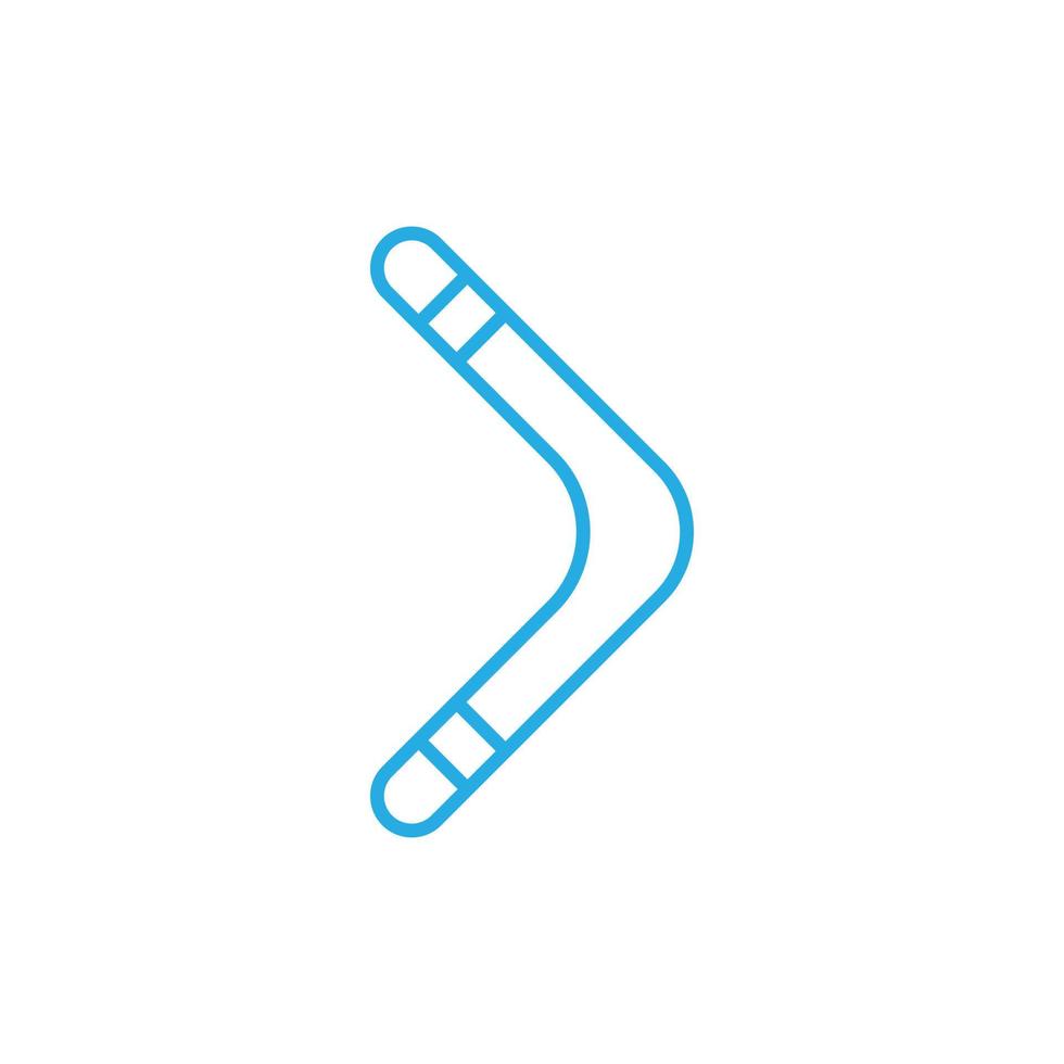 eps10 blaues Vektor-Bumerang- oder Karma-Liniensymbol isoliert auf weißem Hintergrund. Vorwärts- oder Rechtspfeil-Umrisssymbol in einem einfachen, flachen, trendigen, modernen Stil für Ihr Website-Design, Logo und mobile App vektor