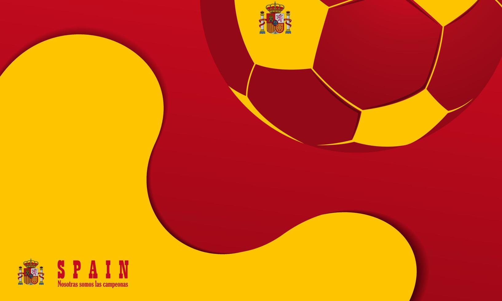 Vektor abstrakter Hintergrund Spanien Flagge, Vektorillustration und Text, perfekte Farbkombination