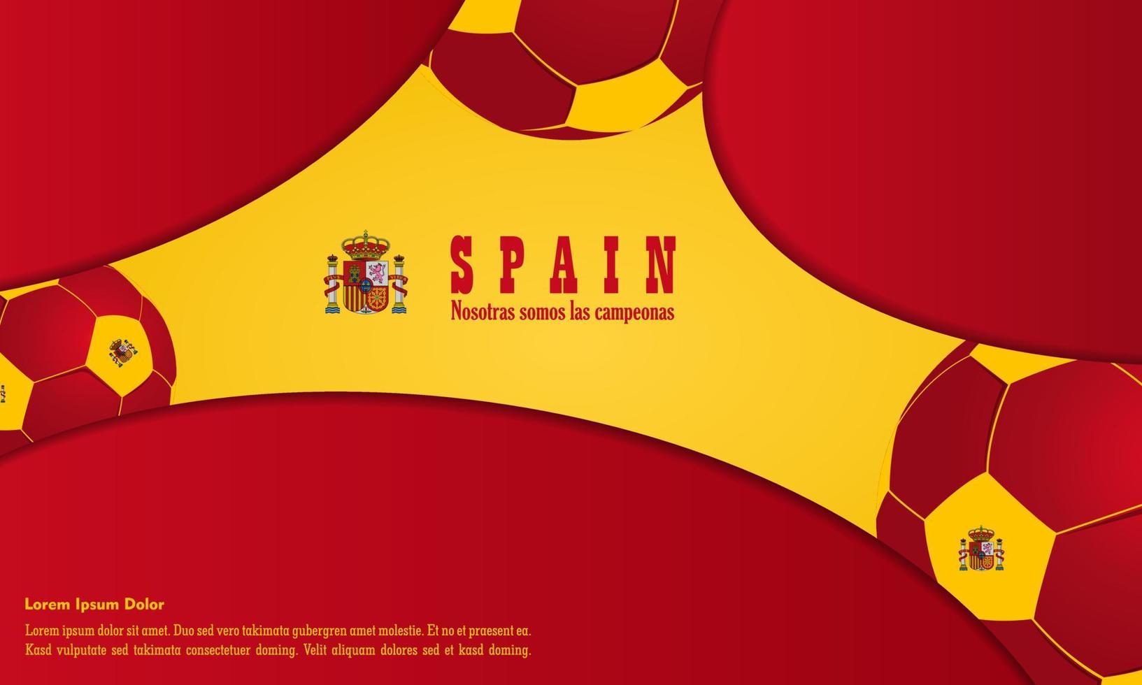 Vektor abstrakter Hintergrund Spanien Flagge, Vektorillustration und Text, perfekte Farbkombination