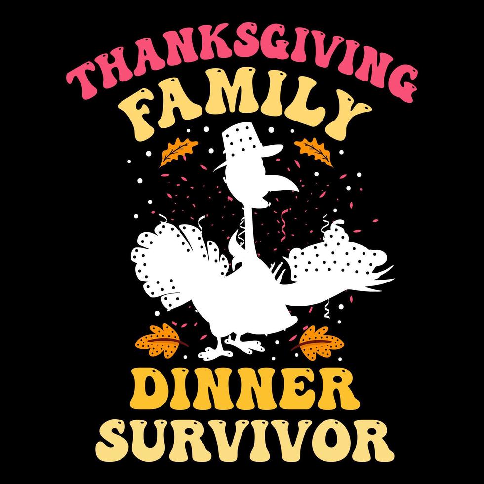 Thanksgiving-Tag-T-Shirt-Design, Truthahn-Tag-T-Shirt, fröhliches Erntedankfest, Truthahn-Vektor, fröhlicher Herbst vektor