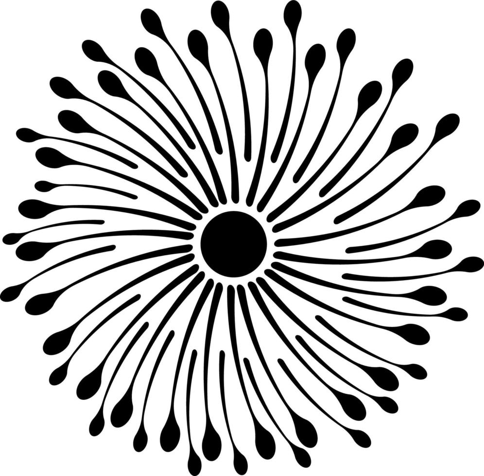 abstrakt blomma svart. vektor