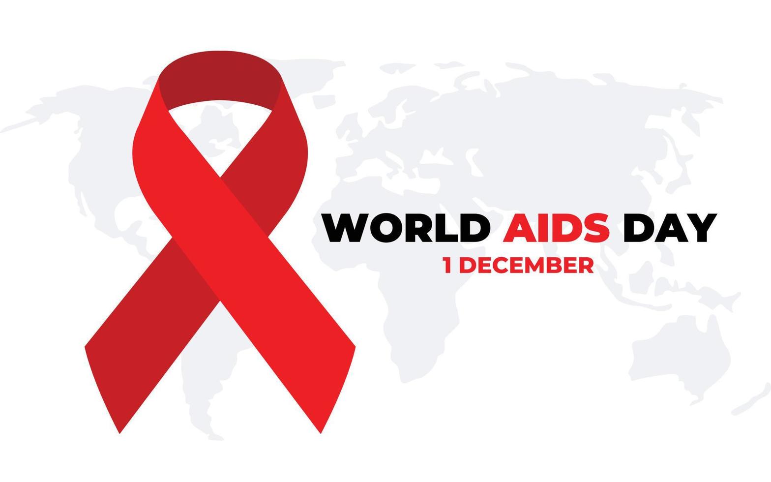 vektor illustration av hiv, värld AIDS dag mall för du design. röd band på de Karta av värld emblem.