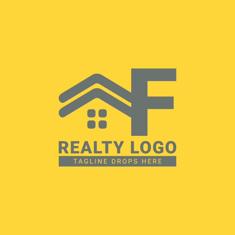 buchstabe f dachhaus vektor logo design für immobilien, immobilienmakler, immobilienmiete, innen- und außenbauer