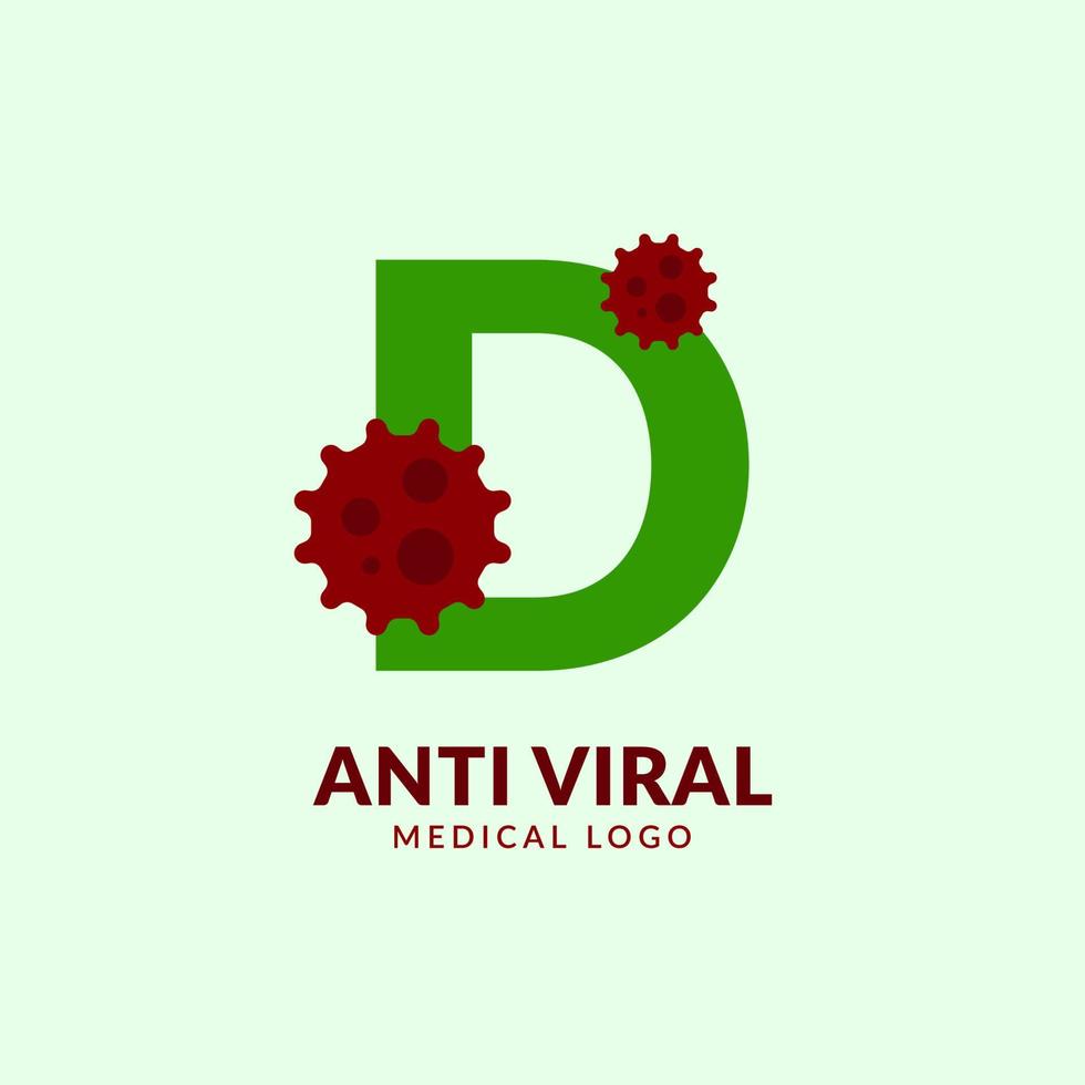 brev d antiviral medicinsk och sjukvård vektor logotyp design