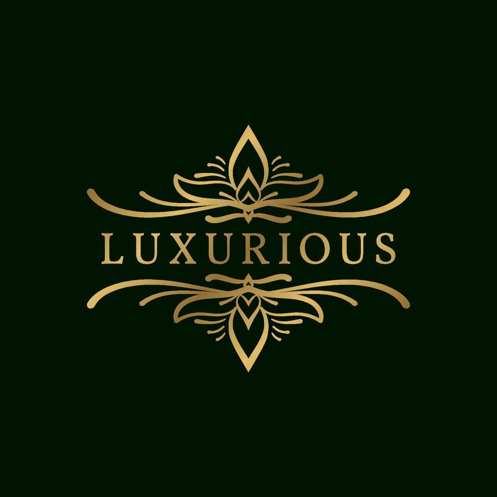 goldenes luxuriöses Wappen-Vektor-Logo-Design vektor