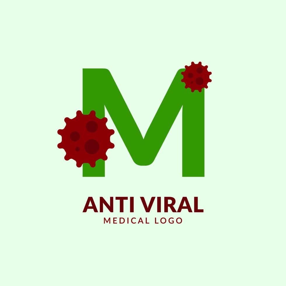 brev m antiviral medicinsk och sjukvård vektor logotyp design