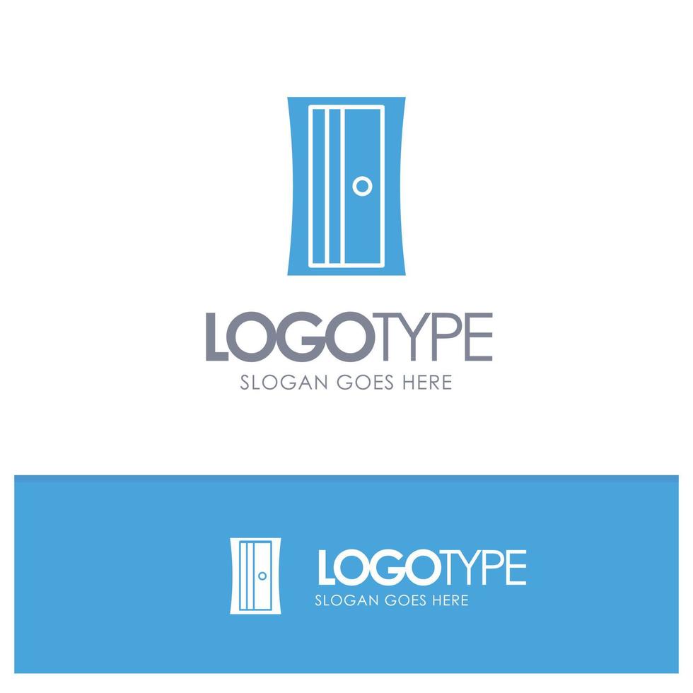 utbildning pennvässare verktyg blå fast logotyp med plats för Tagline vektor