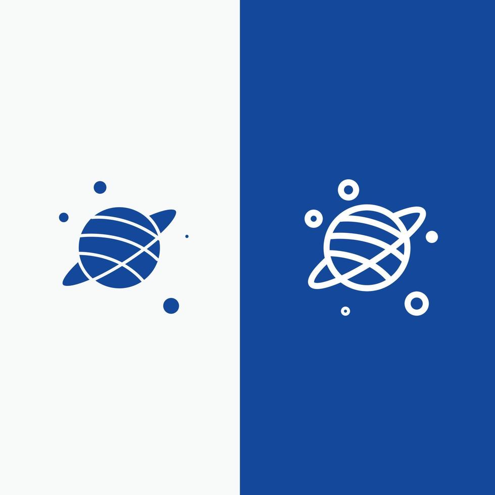 astrologi planet Plats linje och glyf fast ikon blå baner linje och glyf fast ikon blå baner vektor
