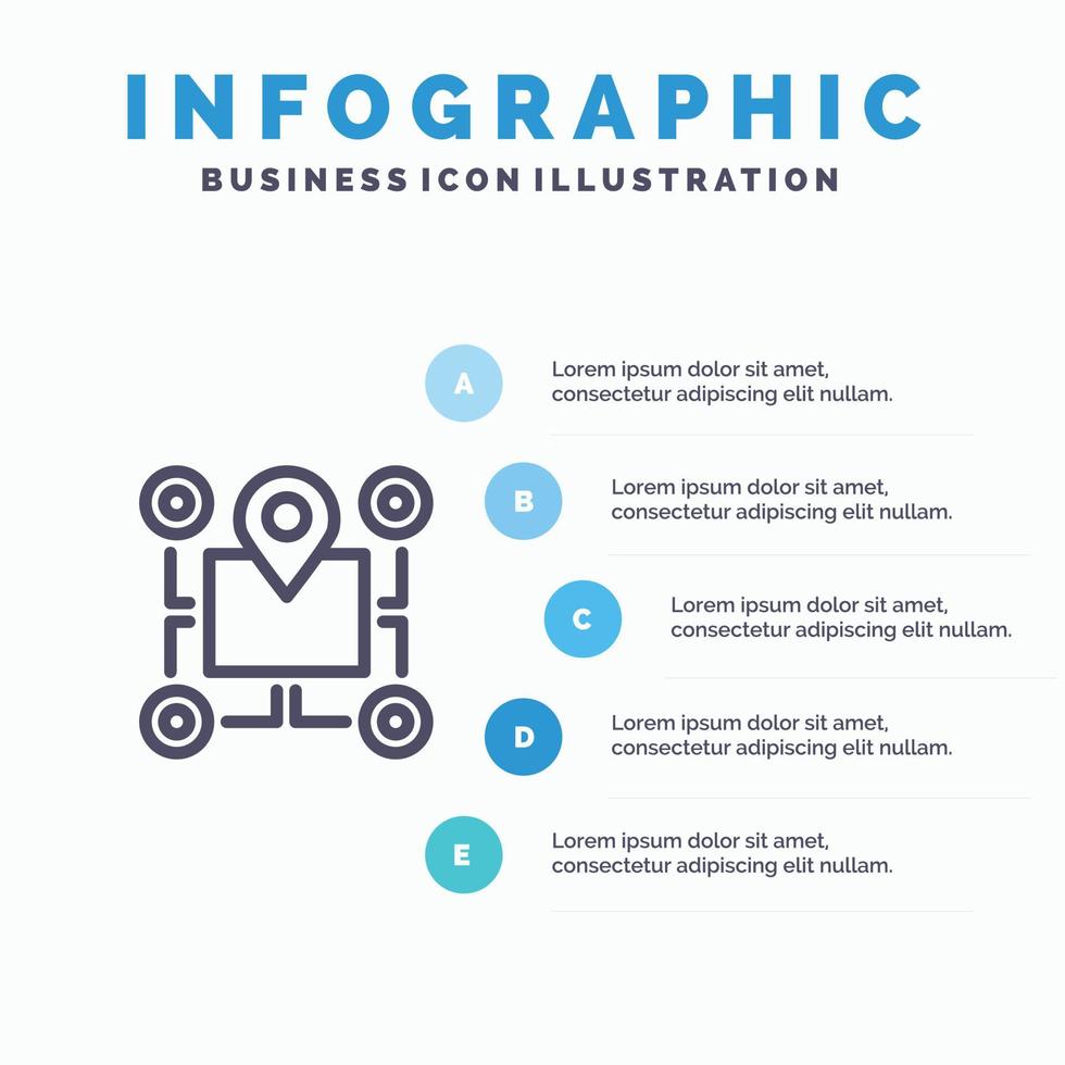 låsa upp studie skola fast ikon infographics 5 steg presentation bakgrund vektor