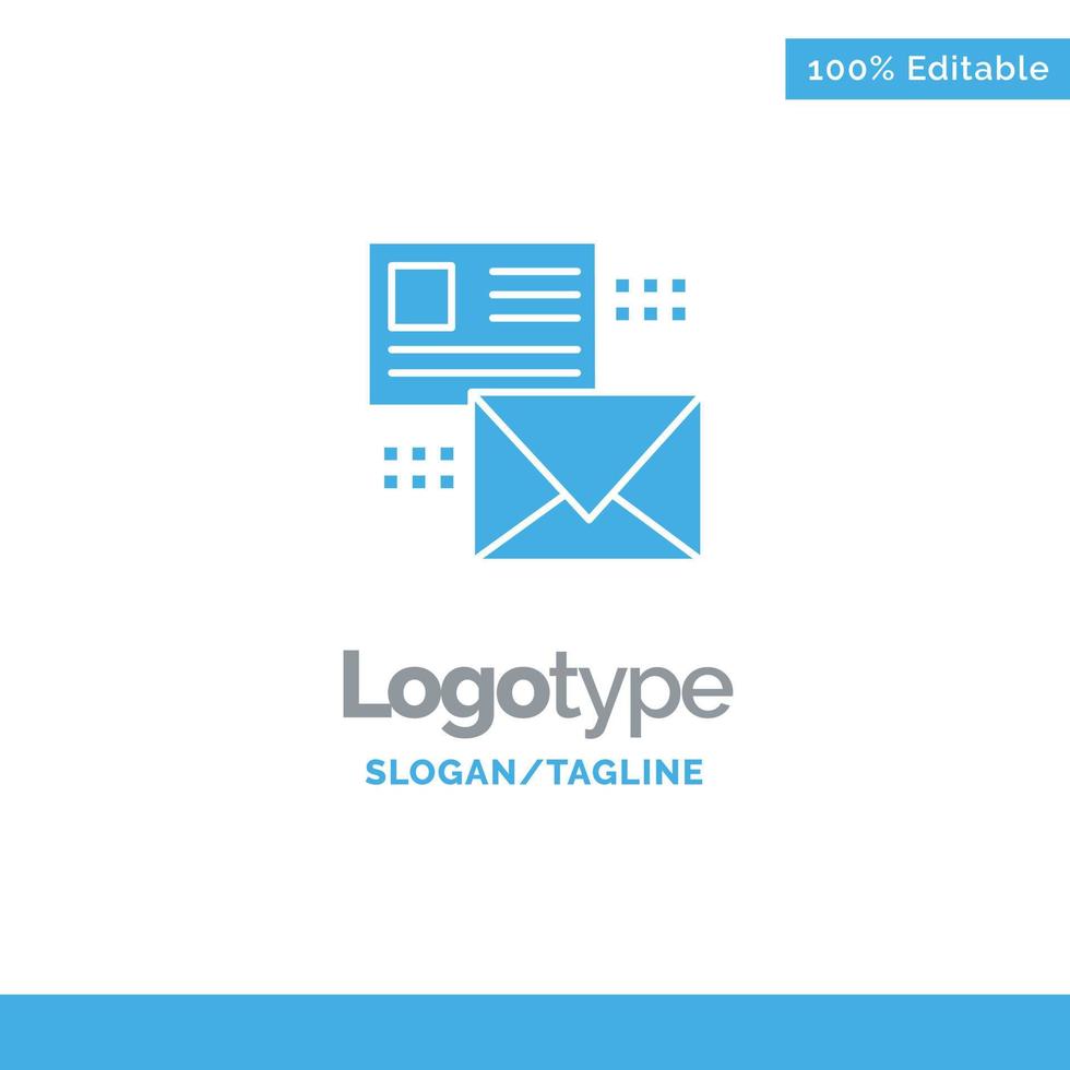 Mailing-Gesprächs-E-Mail-Liste Mail blau solide Logo-Vorlage Platz für Slogan vektor