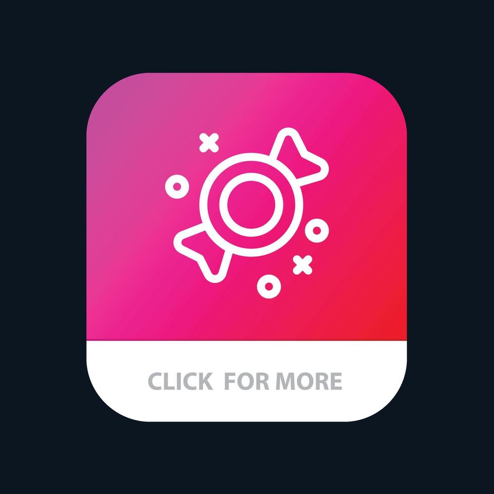 bonbon godis sötsaker mobil app knapp android och ios linje version vektor