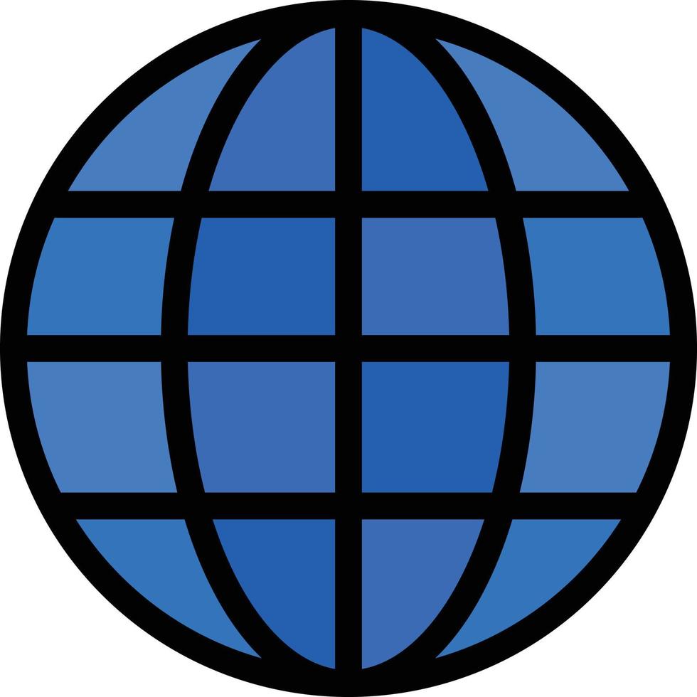 Weltkugel Karte Internet flache Farbe Symbol Vektor Symbol Banner Vorlage