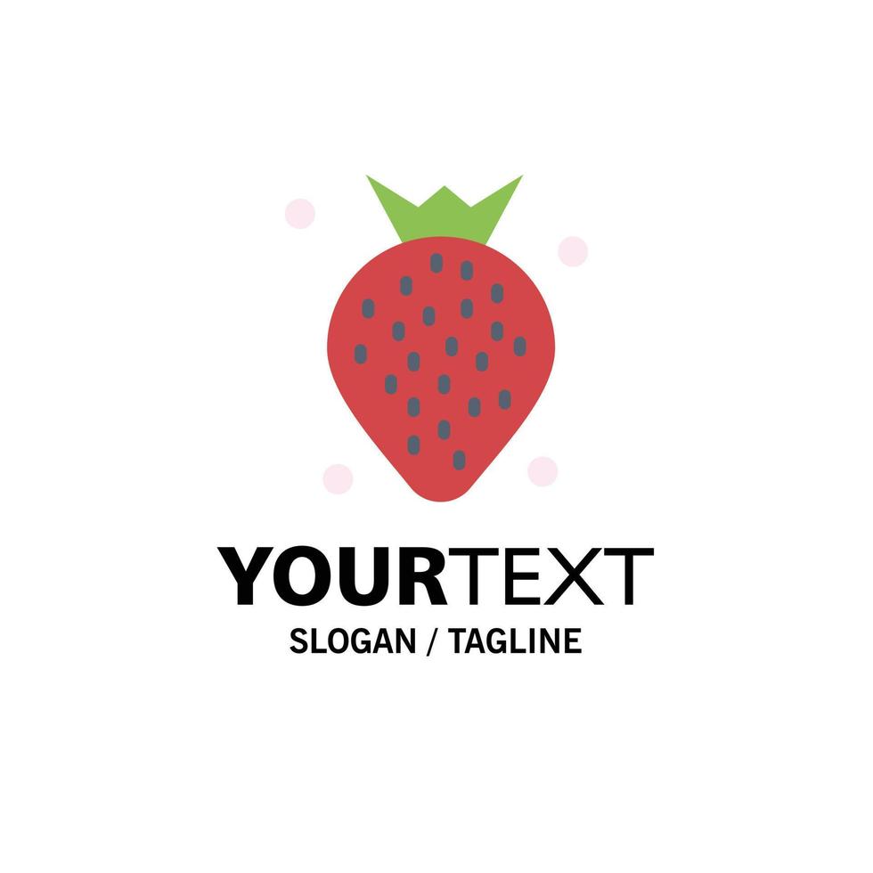 jordgubb mat frukt bär företag logotyp mall platt Färg vektor