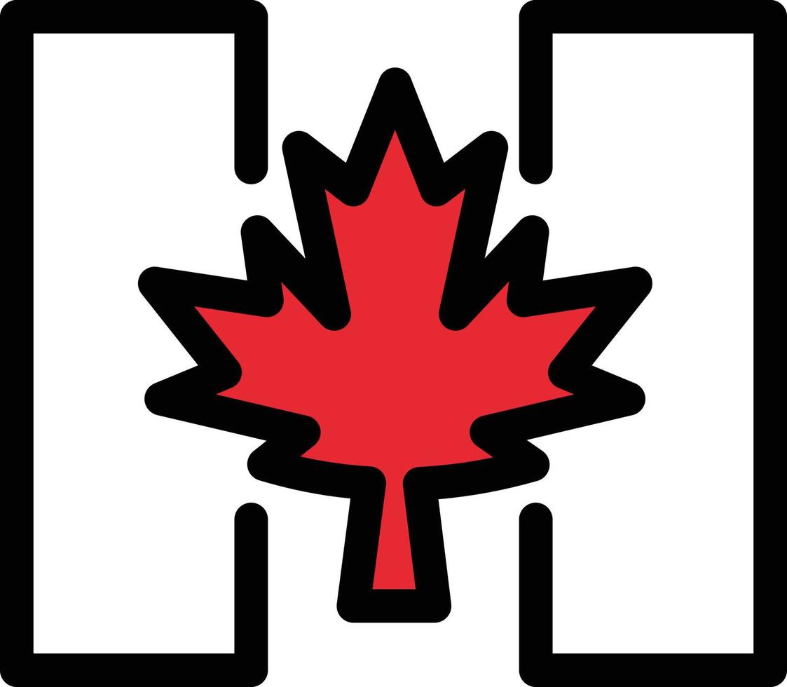 flagga höst kanada blad platt Färg ikon vektor ikon baner mall