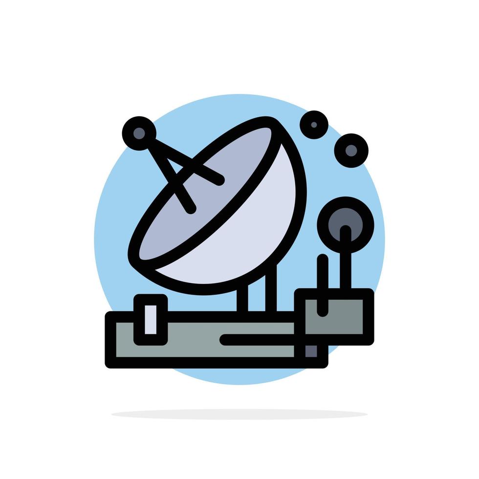 antenn kommunikation parabolisk satellit Plats abstrakt cirkel bakgrund platt Färg ikon vektor