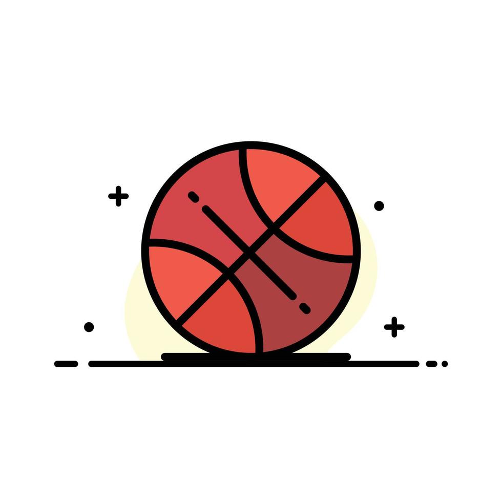 Basketball Ball Sport USA Business flache Linie gefüllt Symbol Vektor Banner Vorlage