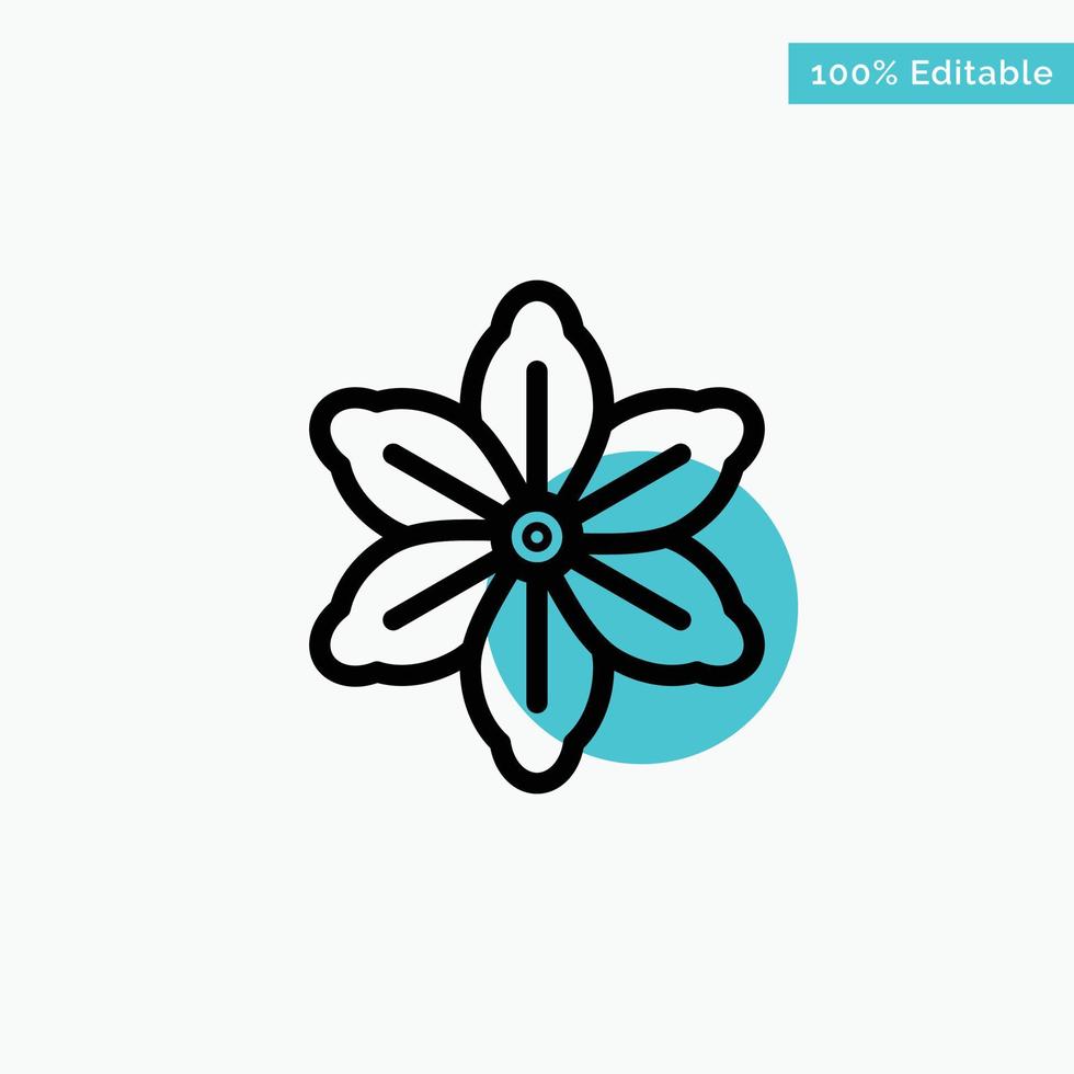 Blume floral Natur Frühling türkis Highlight Kreis Punkt Vektor Icon