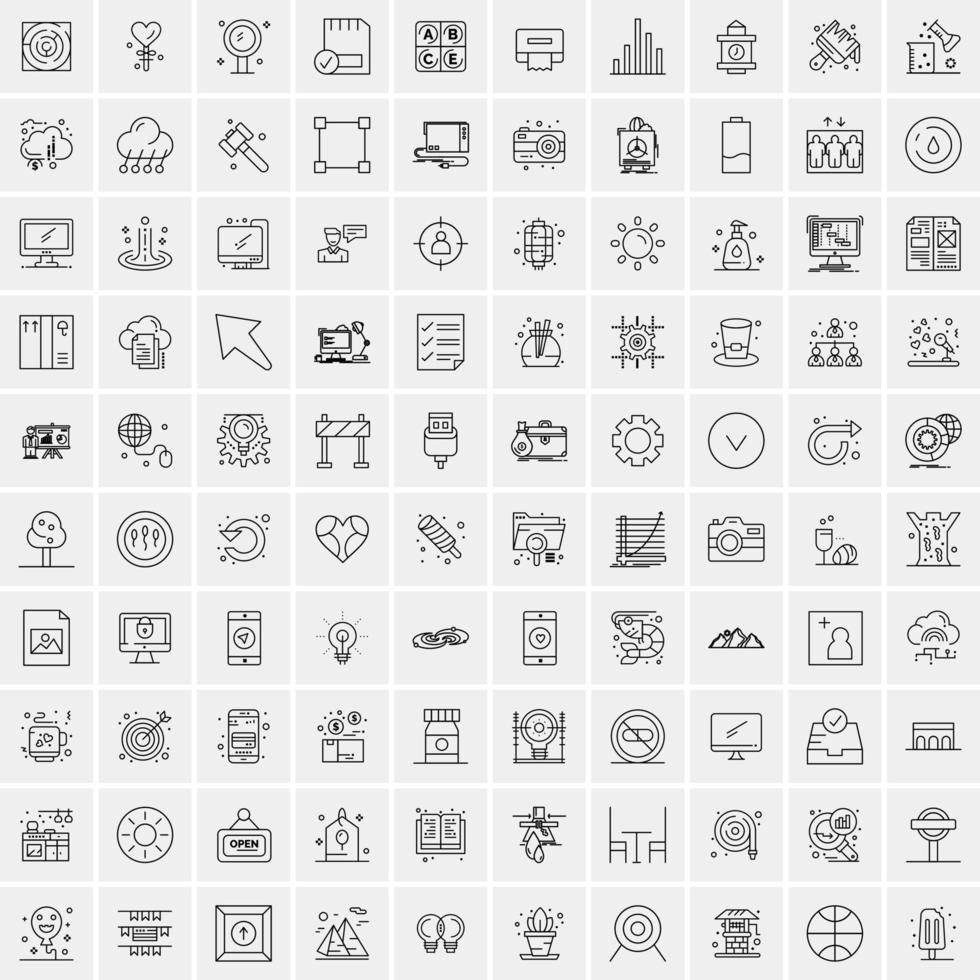 100 Business-Icons für Web- und Printmaterial vektor