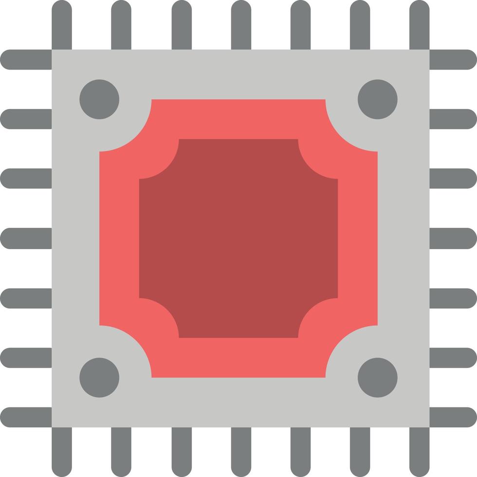 cpu mikrochip prozessor flache farbe symbol vektor symbol banner vorlage