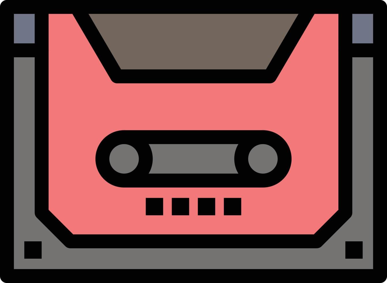 analog audio kassett kompakt däck platt Färg ikon vektor ikon baner mall