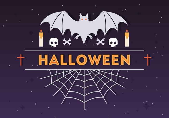 Halloween Spinne und Fledermaus Vektor Illustration