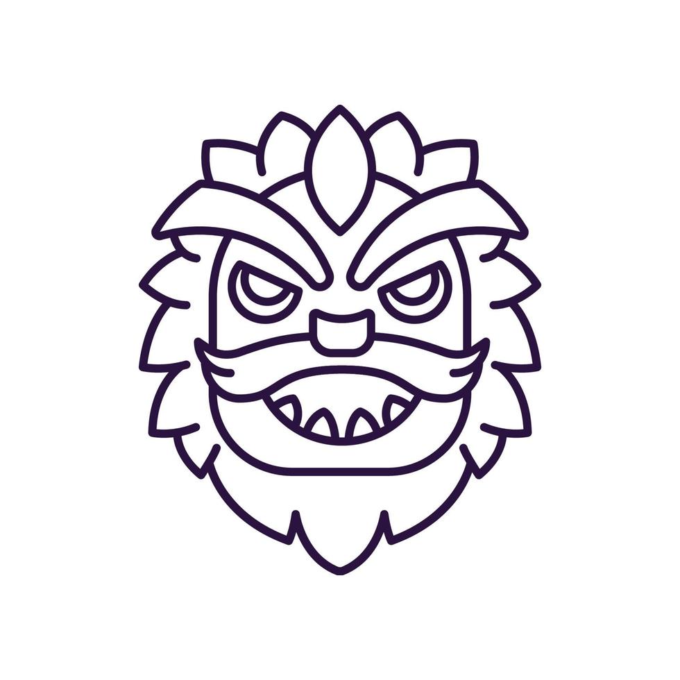 kinesisk ny år begrepp. vektor linje ikon av drake mask. redigerbar stroke dragen med tunn linje. tecken och symbol perfekt för internet butiker, butiker, böcker, webb webbplatser, appar