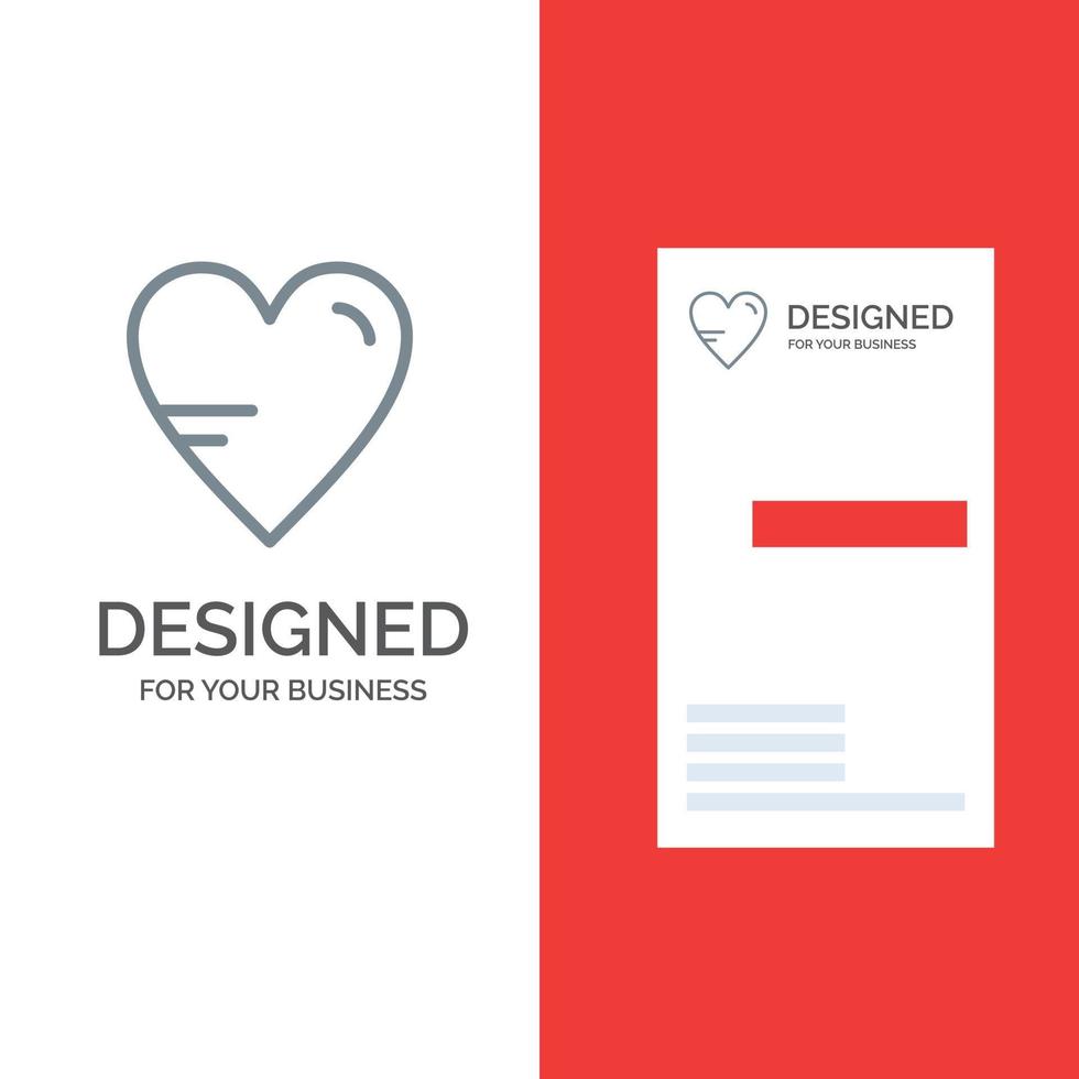 hjärta kärlek studie utbildning grå logotyp design och företag kort mall vektor