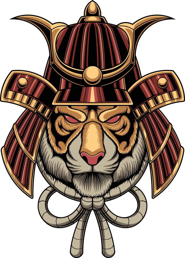 vektor illustration av tiger samuraj