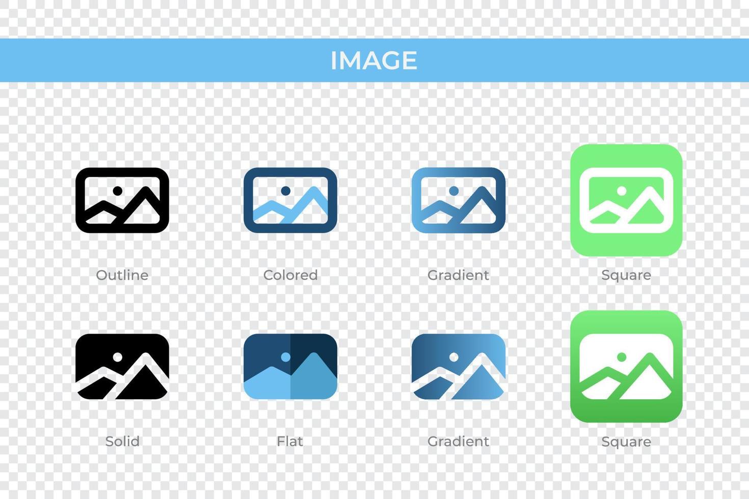 bild ikon i annorlunda stil. bild vektor ikoner designad i översikt, fast, färgad, lutning, och platt stil. symbol, logotyp illustration. vektor illustration