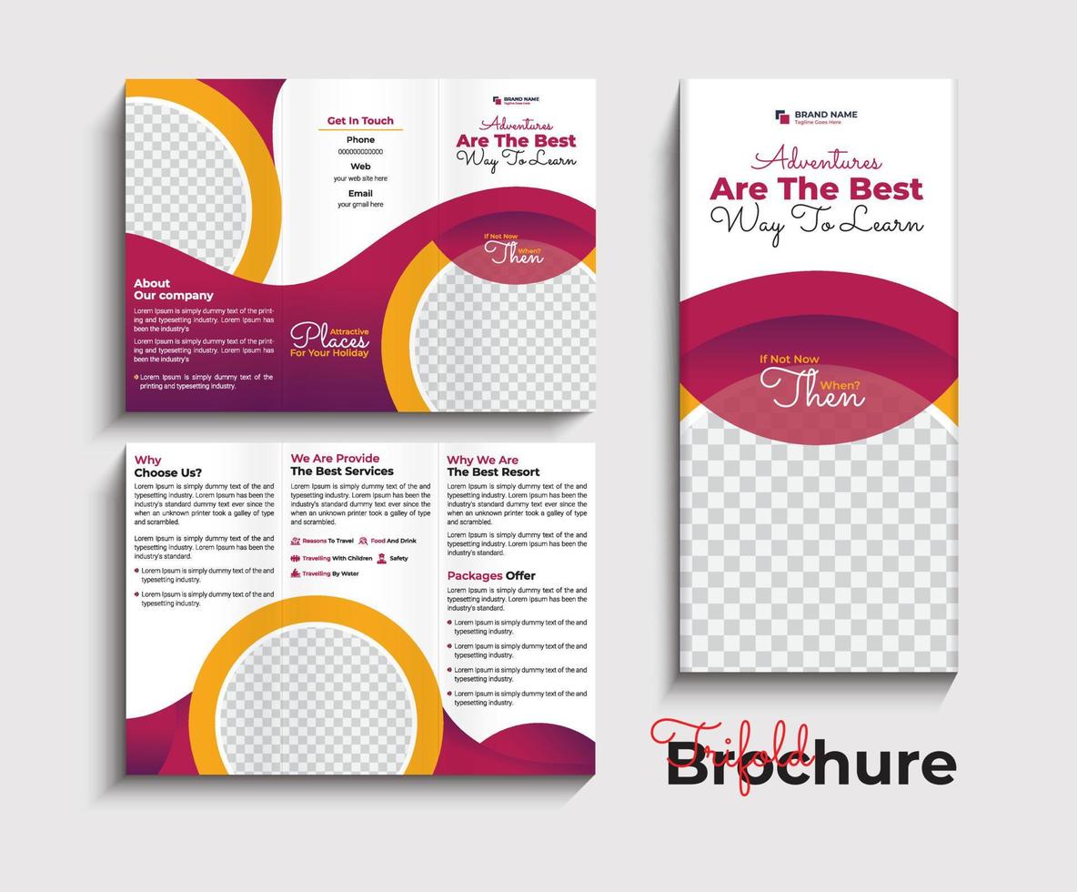 reisebüro dreifach gefaltete broschüre design vektor