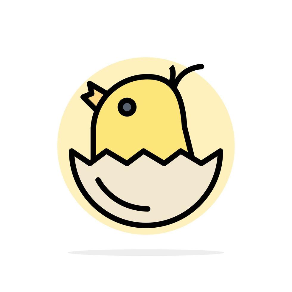 Huhn Ostern Baby glücklich abstrakte Kreis Hintergrund flache Farbe Symbol vektor