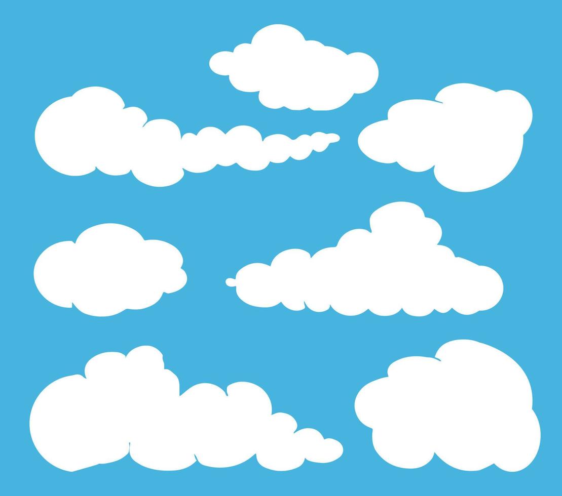 Reihe von Vektorwolkensymbolen. vektor
