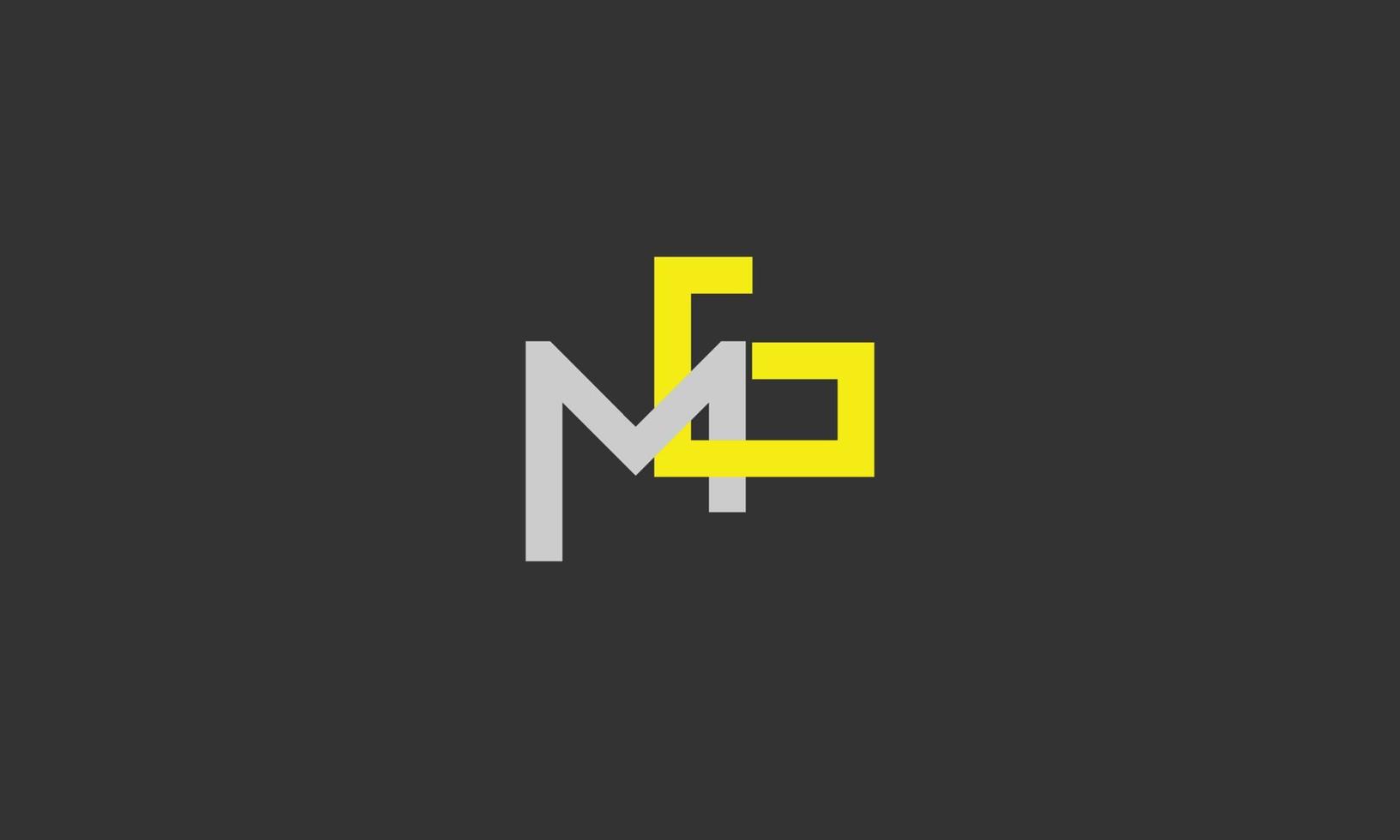 alphabet buchstaben initialen monogramm logo mg, gm, m und g vektor