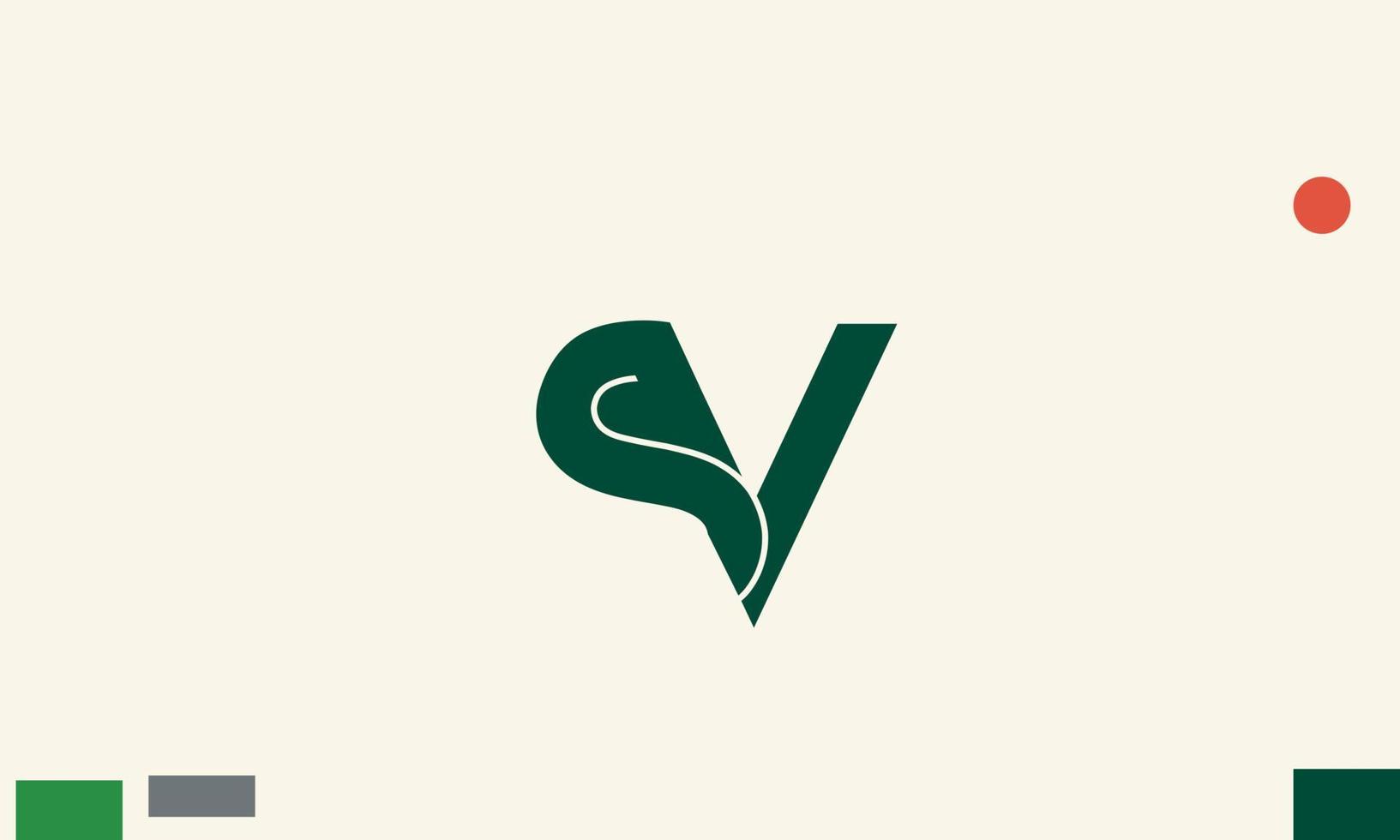 alfabetet bokstäver initialer monogram logotyp sv, vs, s och v vektor