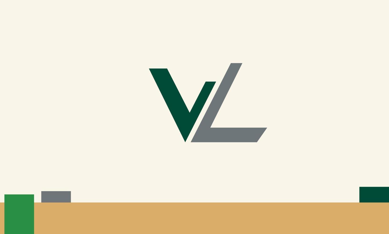 alphabet buchstaben initialen monogramm logo vl, lv, v und l vektor