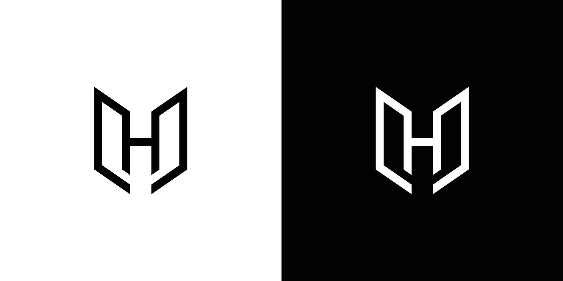 Cooles und modernes mh-Logo-Design vektor