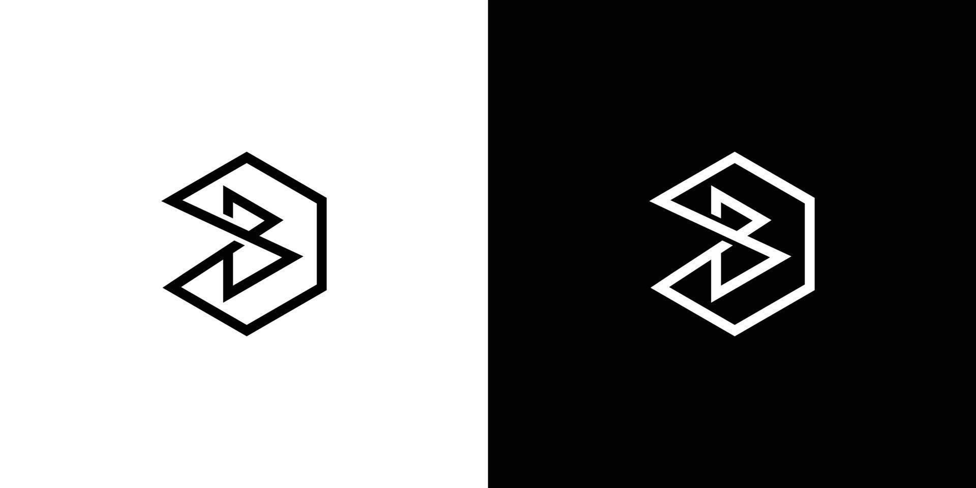 modernes und einzigartiges Logo-Design mit Buchstaben b Initialen vektor