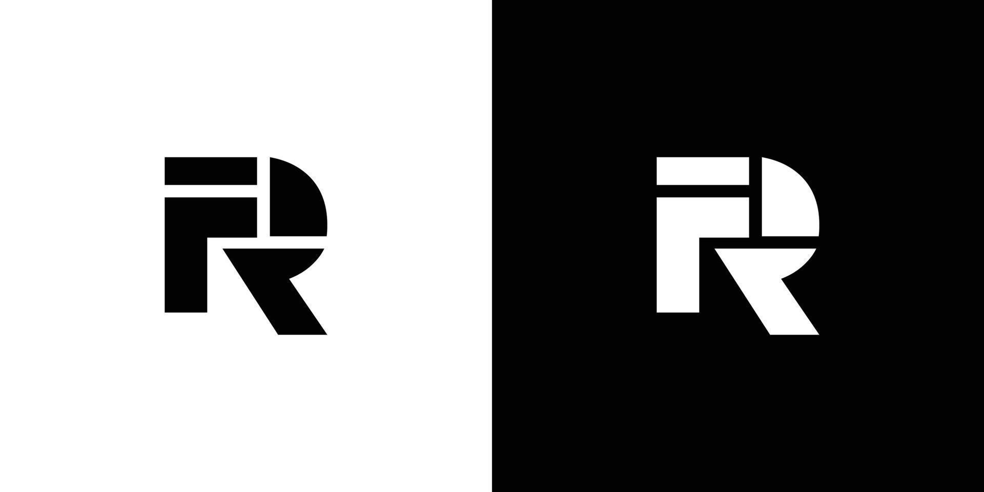 modernes und starkes buchstaben-fr-initialen-logo-design vektor