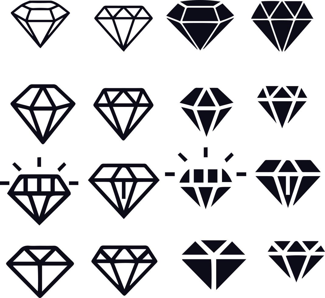 diamod ikon logotyp vektor design