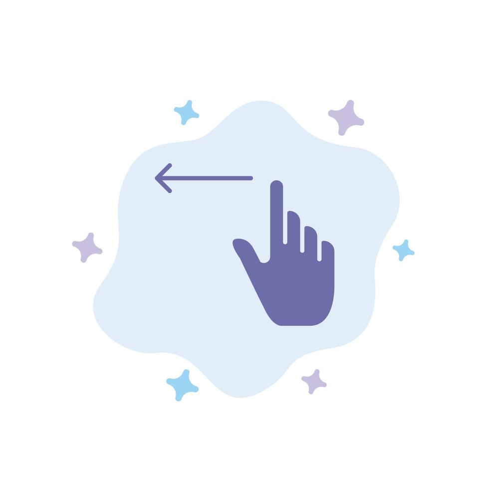 Fingergesten Hand links blaues Symbol auf abstraktem Wolkenhintergrund vektor