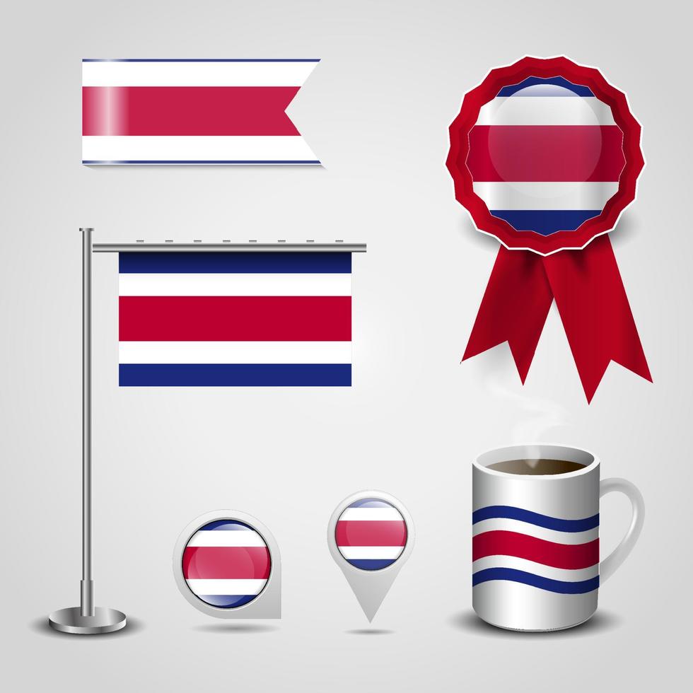 thailand flagga uppsättning vektor