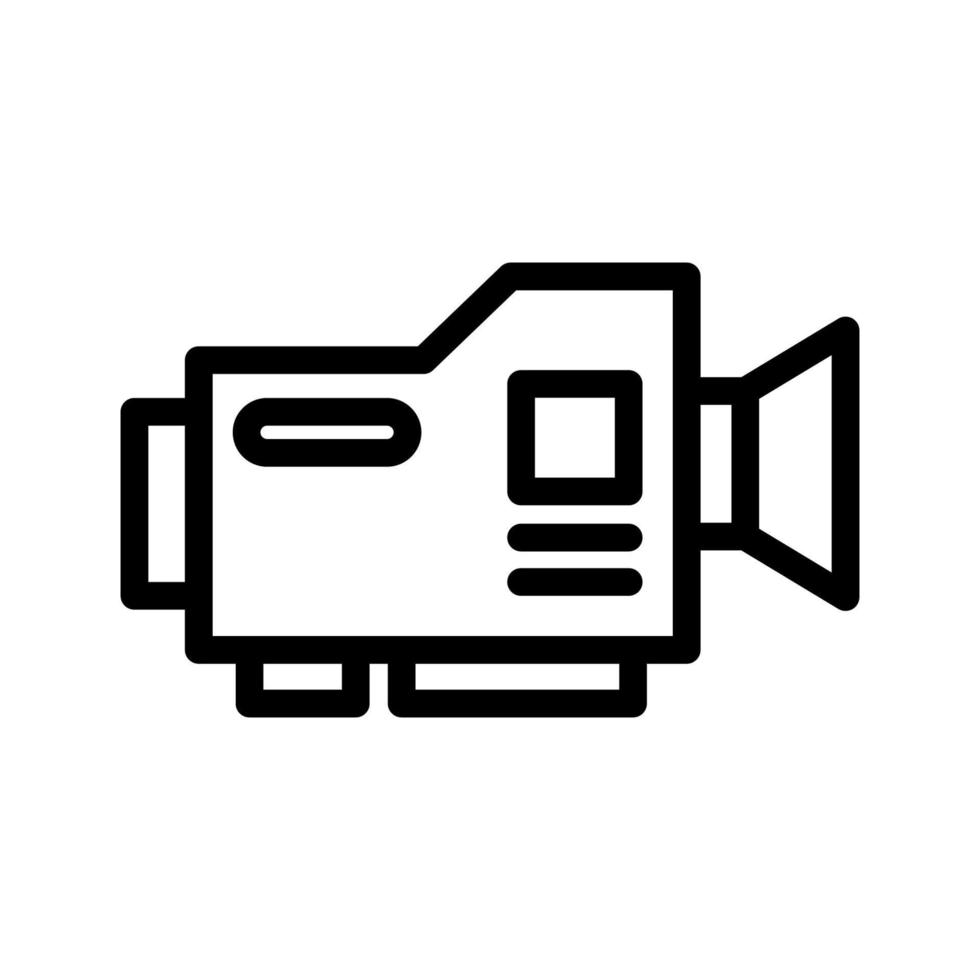 Video-Icon-Vektordesign, Videokamera-Vektor. Spielersymbol. Lineares Zeichen für mobiles Konzept und Webdesign. Video-Symbol-Logo-Illustration für Filmunternehmen, Inhaltsdesigner vektor