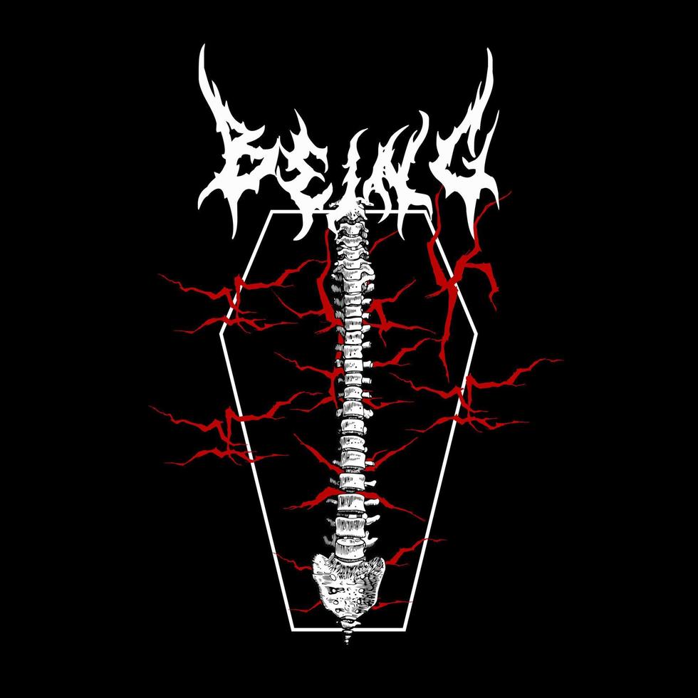 Spine Art Metal Design Streetwear Grafikvektor vektor