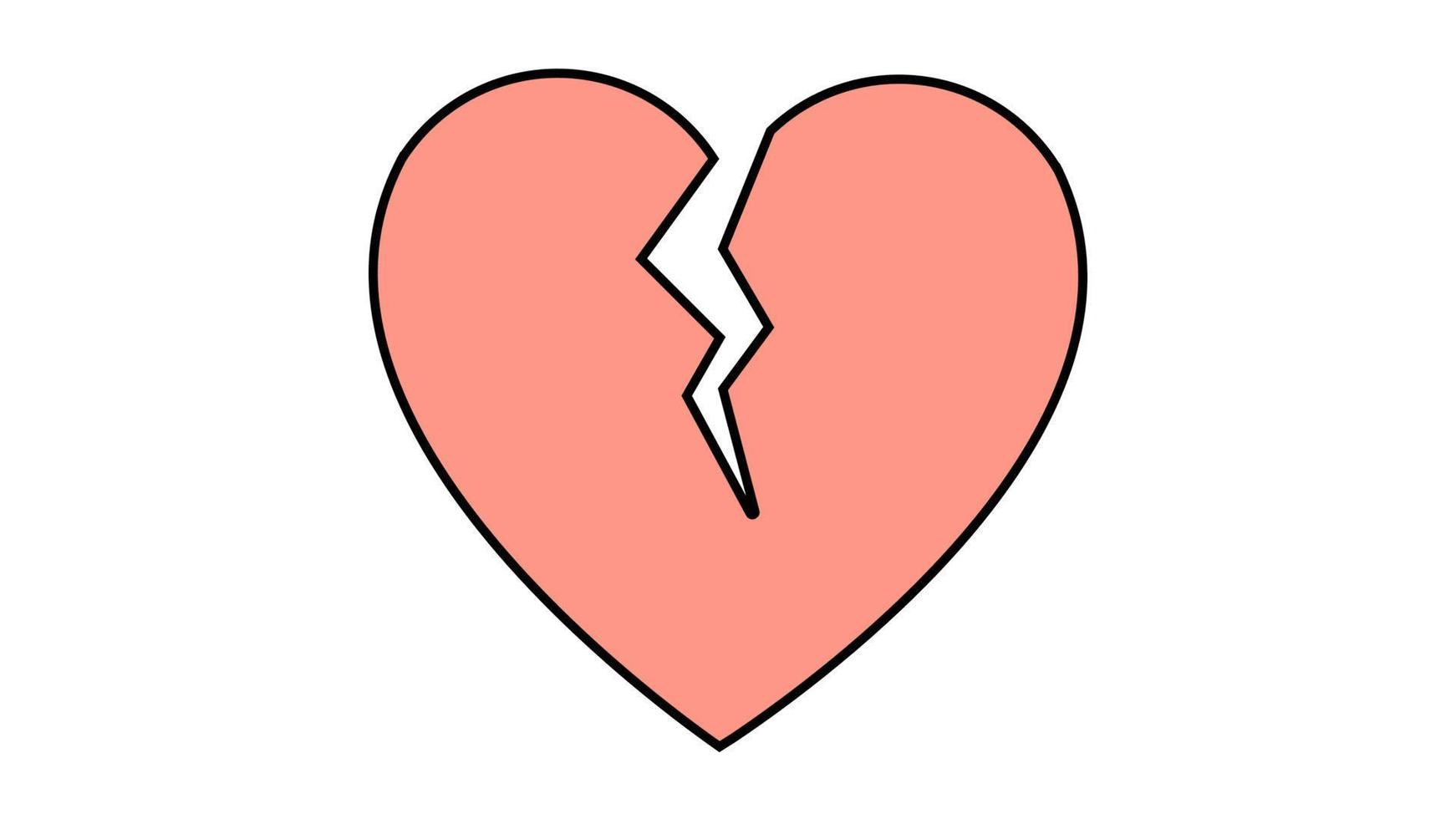enkel platt stil ikon av en skön bruten knäckt hjärta för de Semester av kärlek på hjärtans dag eller Mars 8:a. vektor illustration
