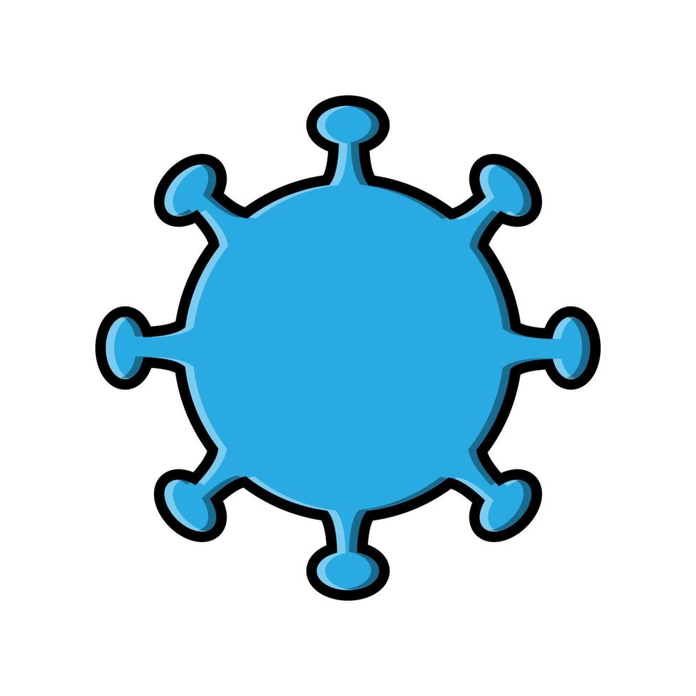 blå ikon av medicinsk virus mikrob farlig dödligt anstränga covid-19 coronavirus epidemi pandemi sjukdom. vektor illustration isolerat på en vit bakgrund