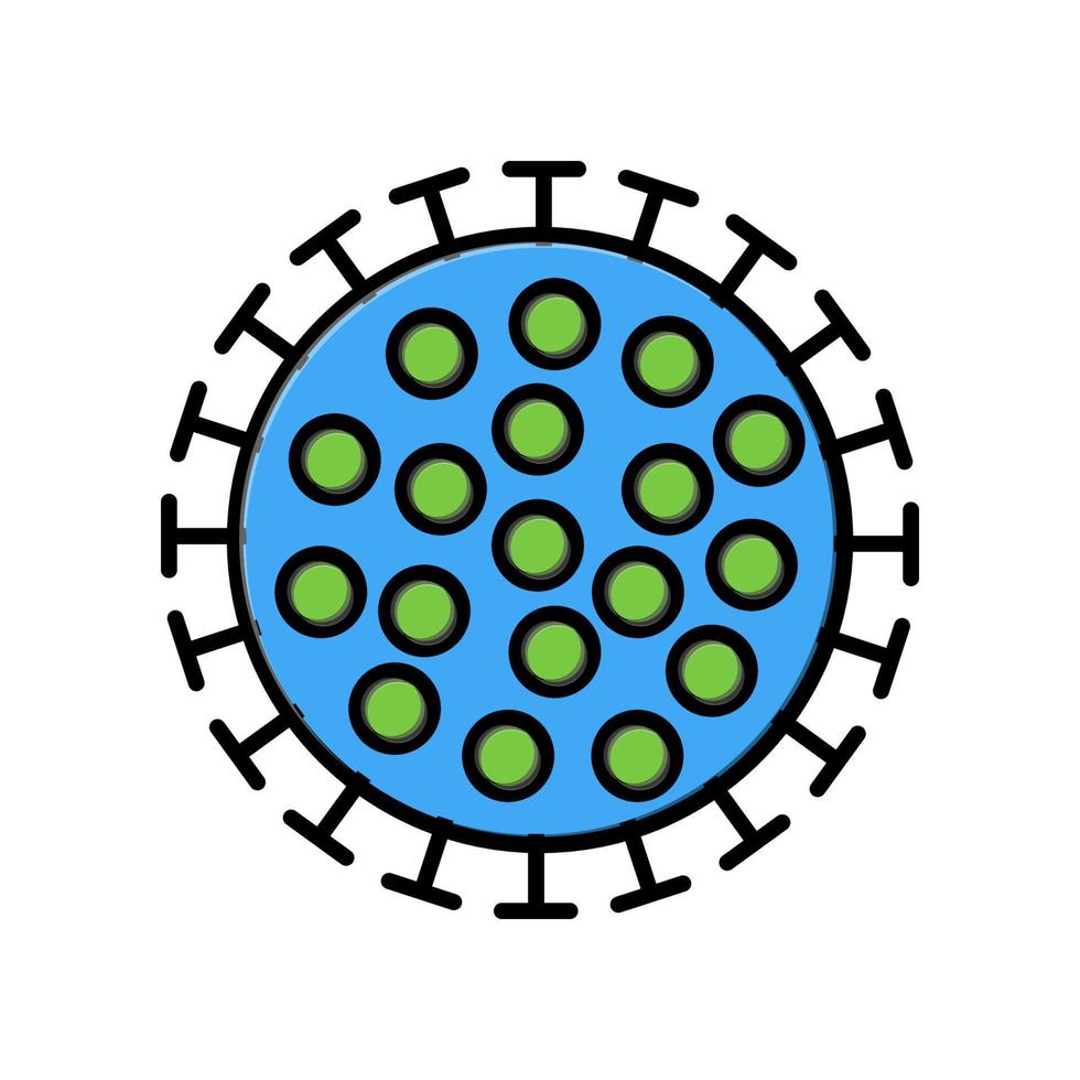 blaues symbol der medizinischen virusmikrobe gefährlicher tödlicher stamm covid-19 coronavirus epidemie pandemie. Vektor-Illustration isoliert auf weißem Hintergrund vektor