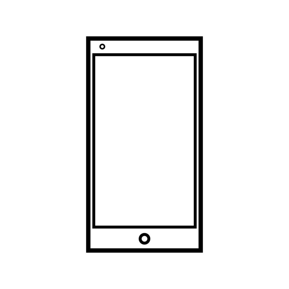 vektor illustration av en svart och vit modern digital ikon av en smart digital smartphone rektangulär mobiltelefon med isolerat på vit bakgrund. begrepp dator digital teknik